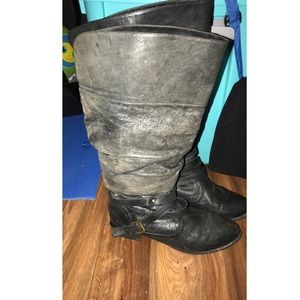 Faux black leather slouchy boots women’s size 9